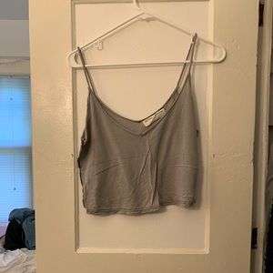 Cozy gray crop tank from UO with stitched hem